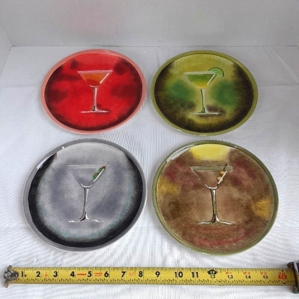 Artland  Martini Collection Plates. Set of 4. Recipes on the that of each plate.